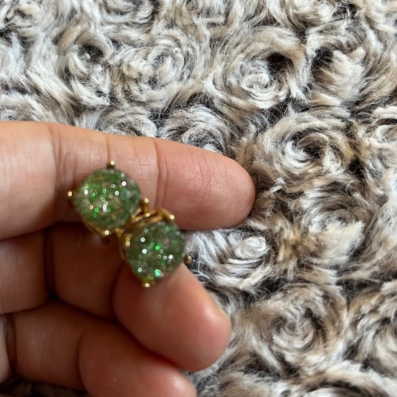 Kate Spade Druxy Stud Glitter Shimmer Earrings Costume Jewelry Sequin Metallic - Picture 5 of 16